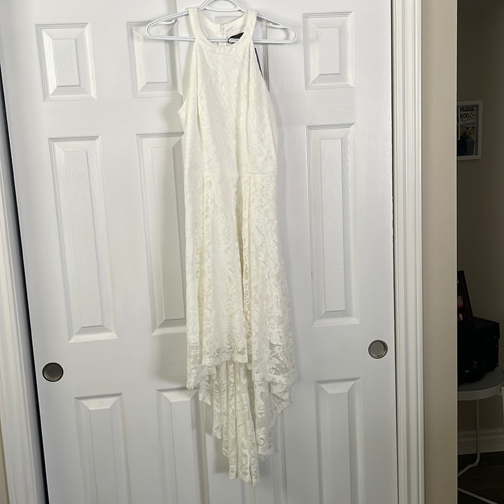 White Lace High Low Dress